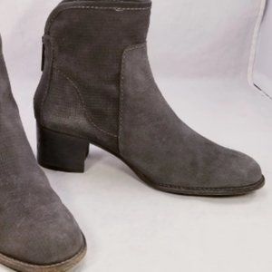 AQUATALIA ITALIAN WOMEN ANKLE BOOTS BACK ZIPPER GRAY SUEDE SIZE 6.5